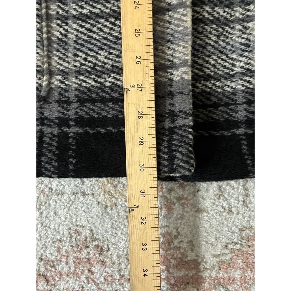 NWT Banana Republic Knit Boucle Coat Sz XL Black Grey Plaid Wool Blend Jacket - Picture 6 of 7